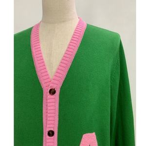 Make Your Custom Good Quality V-Neck for Sorority/Fraternity/Schools/Colleges/Universities Logo Knitted <b>Cardigans</b> <b>Sweaters</b> - Product Image 2