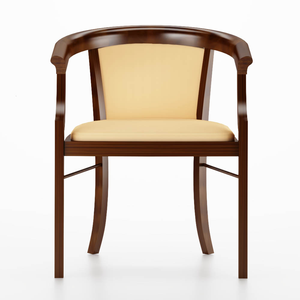 Sillón de Madera Maciza de Alta Gama con Tapicería de Cuero Sintético Beige, Diseño Clásico de Silla de Capitán - Product Image 1