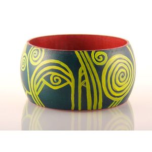 Vibrant Hand-Painted Ethnic Style Handmade <b>Indian</b> Wooden <b>Bangles</b> by RR ENTERPRISES - Product Image 4