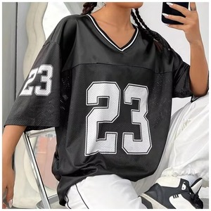 Maillot de sport respirant 100 % polyester à col en V, idéal pour l'automne, anti-humidité, durable, pour l'entraînement et les activités de plein air - Product Image 4