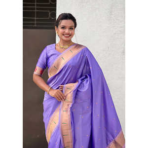 ผ้าไหมมาลาลักมี ปาธานี ลายลาเวนเดอร์ แบรนด์อีลิท วีฟส์ น้ำหนัก 650 กรัม เสื้อผ้าอินเดียและปากีสถาน - Product Image 4