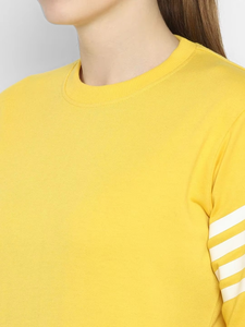 Women's Yellow Tracksuit Set Full Sleeve Crew Neck <b>Sweatshirt</b> <b>Long</b> Pants Solid Color Elastic Waist Side Pockets Spring Wear - Product Image 6