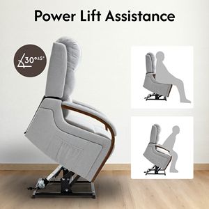 Fauteuil inclinable électrique à double moteur avec fonction massage et chaleur, revêtement en velours égyptien pour personnes âgées, fauteuil releveur électrique - Product Image 5