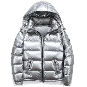 2026 Winter <b>Padded</b> Shiny Puffer Down <b>Coat</b> Cotton Hooded Plus Size Oversized Streetwear puffer jacket for Men Clothing - Product Image 5