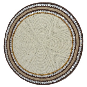 Beige Design <b>Rounded</b> Place <b>mat</b> With Beads Design For Home Decor Tableware Dinning <b>Table</b> Party and Wedding Design Pads - Product Image 4