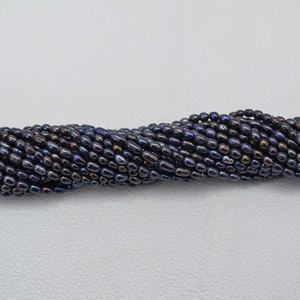 Perlas de Agua Dulce Naturales de 3mm 4mm, Color Negro Arcoíris, Forma Irregular de Arroz, Piedras Preciosas Sueltas, Conjuntos de Collares de Lujo - Product Image 5