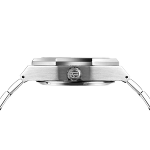 Reloj mecánico unisex de acero inoxidable, caja redonda de 41 mm, esfera analógica, cristal de zafiro, cierre plegable, resistente al agua - Product Image 4