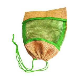Bolsas de Almacenamiento de Verduras de Malla de Yute Natural, Reutilizables, con Cordón, para Frutas, Cebollas, Patatas, Embalaje Sostenible, de 2 a 5 kg - Product Image 3