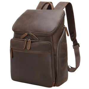 Luxury <b>Waterproof</b> Leather Laptop Bag Anti-Theft Vintage Travel Rucksack Genuine Leather Multi-Pocket LBP-0431 - Product Image 2