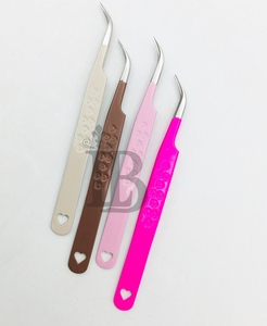 New Style Eyelash Extension Tweezers Heart Design Heart Pattern False Eyelash Extensions Curved Tip Custom Logo Offer - Product Image 4