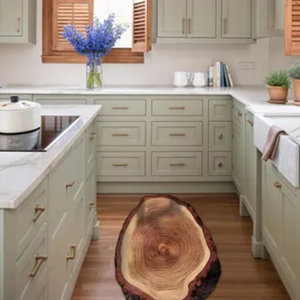 Alfombrilla de Baño Personalizada de Tierra de Diatomeas con Diseño de Grano de Madera Moderno, Súper Absorbente, de Secado Rápido y Antideslizante con Diseño de Anillos de Árbol - Product Image 3