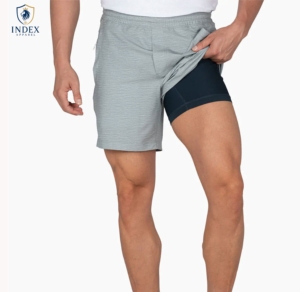 INDEX APPAREL Pantalones Cortos Deportivos Casuales para Hombre, de Color Sólido, de Secado Rápido, Cintura Media, con Cordón Elástico y Bolsillos - Product Image 1