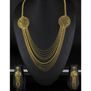 Parure de bijoux collier avec boucles d'oreilles en laiton plaqué or pur parure de bijoux collier design haute qualité Émirats arabes unis Dubaï - Product Image 5