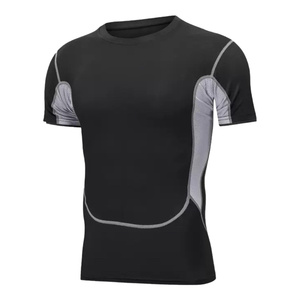 Men's Slim Fit Compression <b>T</b>-<b>Shirt</b> Short <b>Sleeve</b> O-Neck Quick Dry Solid <b>White</b> Sporty Knitted Polyester - Product Image 2