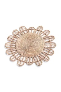 Assiette de présentation ronde élégante en rotin pour table à manger, faite à la main, style rustique, pour décoration de table de mariage - Product Image 5