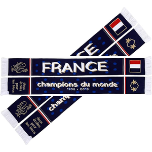 Bufanda de la Selección Nacional de Francia, Diseño Deportivo Tejido Largo con Estrellas y Texto para Aficionados al Fútbol, para Usar en Todas las Temporadas - Product Image 4
