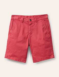 Pantalones Cortos Bermuda Oxford de Algodón Rojo para Hombre, Cintura Media, Cierre de Botones, Color Sólido Informal, Bolsillos, Tejido Transpirable - Product Image 4
