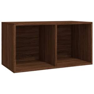Caja de almacenamiento LP mediana de madera de ingeniería de roble marrón con vinilo para gabinetes de sala de estar - Product Image 2