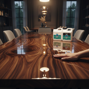 อีพ็อกซี่เรซิ่นใสสำหรับเคลือบผิวเฟอร์นิเจอร์ไม้  ให้ความเงางามสูง  ปรับระดับได้เอง  ป้องกันรอยขีดข่วน  เคลือบผิวไม้ - Product Image 1