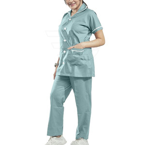 Healthcare <b>Scrubs</b> Custom Knitted Lightweight Professional Uniform Comfortable Durable 100% Cotton Medical Workwear for Clinics - Product Image 4