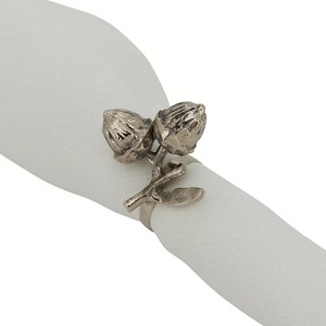 Ensemble de 4 anneaux de serviette en métal argenté rétro, décorations de table durables pour mariage et banquet - Product Image 2