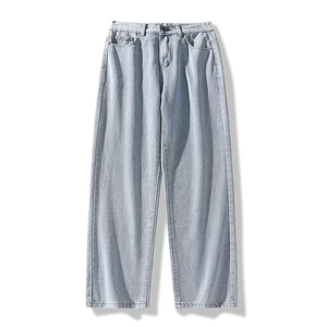 Pantalons en jean pour hommes, coupe droite, denim délavé, pour marques de vêtements américaines, fournisseur de lavage personnalisé et de marque privée. - Product Image 6