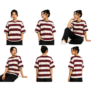 Camisetas Premium de Algodón para Mujer, Corte Holgado, Manga Corta, Estilo Casual Urbano, Personalizables, OEM, ODM, Marca Privada, Proveedor Mayorista - Product Image 6