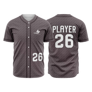 Customized Men's Button <b>Down</b> Baseball Jerseys Custom Sublimated Design Half Sleeve Breathable Polyester Baseball Wear - Product Image 4