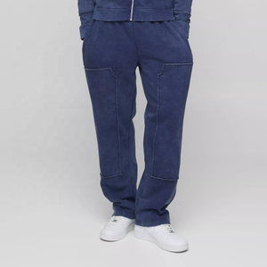 Ensemble de survêtement en molleton de coton 450 GSM avec fermeture éclair, logo personnalisé, vêtements de sport en deux pièces, jogging, OEM ODM, vente en gros aux États-Unis - Product Image 5