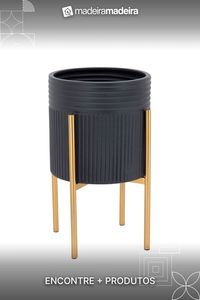 Linea Exports Inc - Ensemble de 2 jardinières modernes en métal plaqué or avec support pour la décoration de la maison et du jardin - Product Image 3