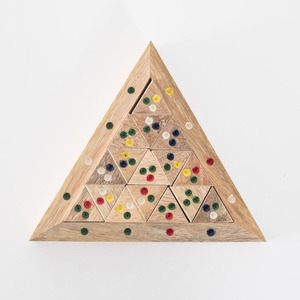 Wooden Triangular <b>Puzzle</b> Board Game With Colorful Dots Interactive Tabletop Brain Teaser Toy For Logic Skill Development Play - Product Image 4