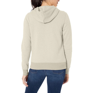 Sudadera con Capucha y Cierre para Mujer, Mezcla de Algodón, Tejido de Punto, Color Sólido, Manga Larga, para Otoño, Transpirable, Sin Forro - Product Image 2