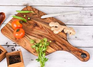 Planche à découper en bambou d'Inde, durable, directement de l'usine, en bois d'acacia, pour viande, fromage, pain, légumes et fruits - Product Image 3