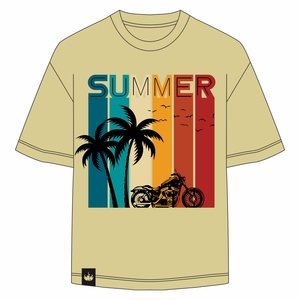 T-shirt homme été, imprimé palmiers, manches courtes, col rond, décontracté, 100% coton, coupe classique, unisexe - Product Image 5