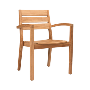Silla de Comedor Oasis Moderna de Teca con Diseño Apilable - Product Image 1