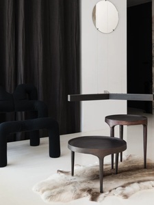 Sleek Round <b>bar</b> <b>Table</b> Tapered Legs Minimal Profile Durable Construction Space Saving Design Ideal for Modern Living Room Decor - Product Image 3