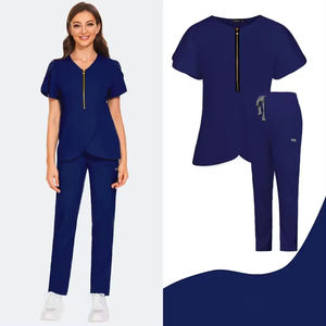 Nuevo Uniforme Médico para Mujer, con Cierre Frontal, Manga Tulipán, Elástico, para Enfermería, Doctoras y Hospitales - Product Image 5