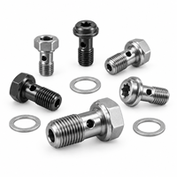 Vis de banjo pour moto sur mesure, vis creuse pour tuyau de frein avec rondelles d'étanchéité, raccord hydraulique personnalisé OEM