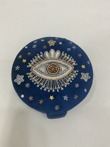 Hot Selling Luxury Velvet Wood Fabric Jewelry Organizer Hand Beaded Embroidered <b>sweet</b> <b>box</b> Customized Color Size Logo Capacity - Product Image 1