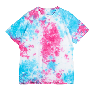T-shirt Rétro Tie-Dye Homme Coupe Classique Manches Courtes 100% Coton Respirant Écologique Effet Délavé Coloré pour le Quotidien - Product Image 5