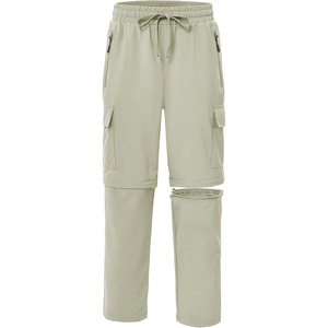 Pantalon cargo pour homme Solid Trader, moderne, convertible, en tissu extensible, avec fermeture éclair amovible, design fonctionnel, tendance. - Product Image 1