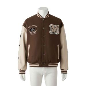 Veste universitaire GEARS marron à imprimé lettres, imperméable et coupe-vent, pour femme, col rond, style baseball, mode urbaine - Product Image 4
