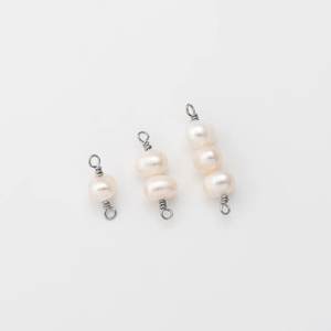 925 Sterling Silver Round Shape Natural Pearl Gemstone Handmade Designer Connector Charm For Women Wholesale Bulk Customized - Product Image 2
