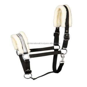 Halter de nailon de alta calidad con relleno de lana suave visón colorido en collar de cabeza fabricante de hardware inoxidable en India - Product Image 1