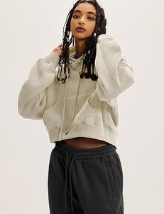 Custom <b>Cropped</b> Hoodie Women Cotton Streetwear OEM Logo Pullover Crop Hoodie Factory Wholesale - Product Image 5