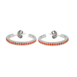 2026 Luxury 925 Sterling <b>Silver</b> <b>Hoop</b> High Quality Carnelian Gemstone Earrings Light Weight Fine Jewelry For Women's Perfect Gift - Product Image 2