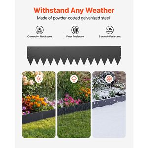 Set da 12 Bordure per Giardino in Acciaio Zincato 40 x 8 Pollici, Guanti da Giardinaggio in Metallo Resistenti e Attrezzatura Protettiva con 14 Clip di Montaggio - Product Image 2
