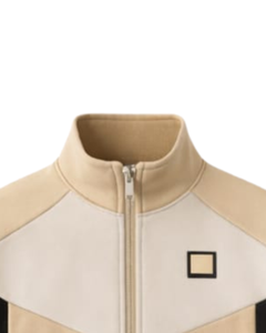 Conjunto Deportivo Personalizado para Hombre en Bloques de Color Amarillo, Chaqueta con Cierre Completo y Pantalones Jogger, Ropa Deportiva Casual, Estilo Urbano - Product Image 2