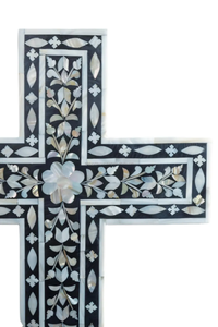 Cruz de Madera con Incrustaciones de Hueso Hecha a Mano de Primera Calidad, Pulida, Decoración Religiosa para Colgar en la Pared del Hogar, Oficina, Tienda o Iglesia por FWE - Product Image 4