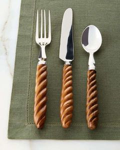 Multipurpose Stainless Steel Cutlery <b>Set</b> With Wooden Handle For Kitchen Home Office <b>Lunch</b> And Outdoor Meals - Product Image 2